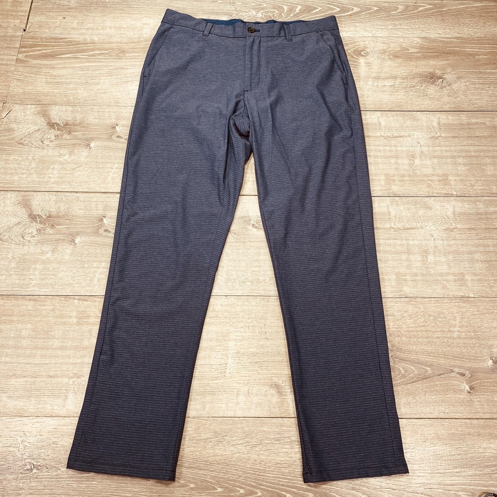 Hickey Freeman Pants‎ Mens 34x32 Blue Stretch Performance Dress Trousers Tech